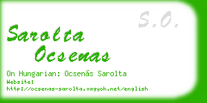 sarolta ocsenas business card